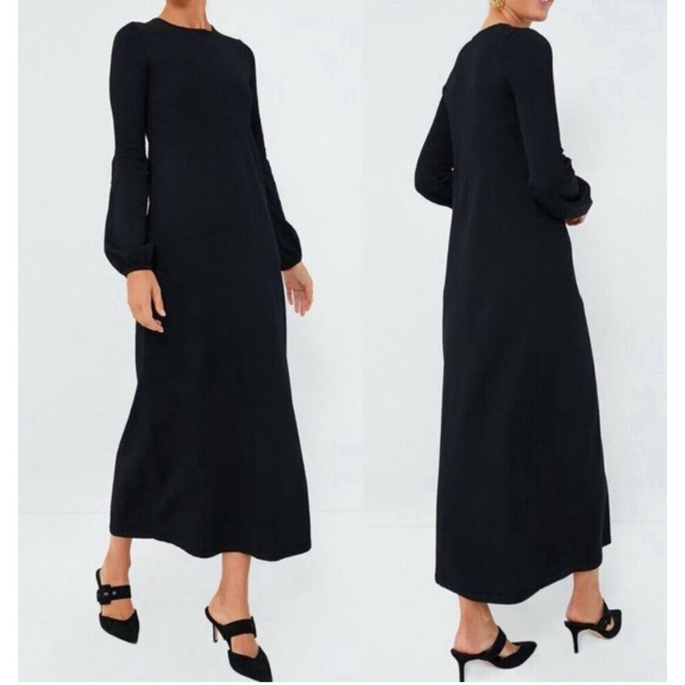 Pomander Place Tuckernuck Black Double Knit Lennox Sweater Maxi Dress XS NEW - Picture 1 of 9